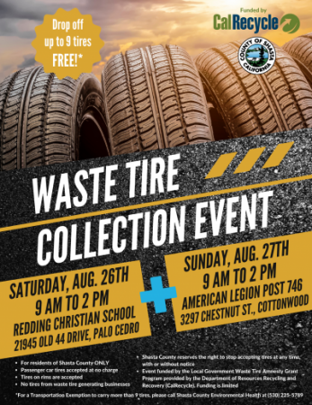 Palo Cedro Waste Tire Collection Event Flyer
